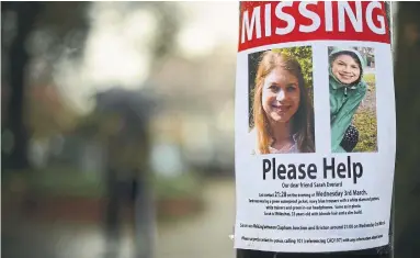  ?? VICTORIA JONES PRESS ASSOCIATIO­N ?? Sarah Everard went missing in March 3. She was found murdered and a police officer has been charged in her death.