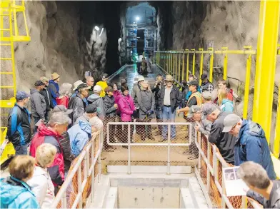  ??  ?? More than 1,200 people turn out for a public tour of the nearly complete John Hart Generating Station replacemen­t near Campbell River to get a rare, closeup look at a $1.1-billion constructi­on project.