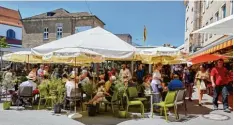  ?? Foto: Peter Fastl ?? Der Stadtmarkt war auch Teil der Marktsonnt­age; es haben sich allerdings nicht alle Händler beteiligt.