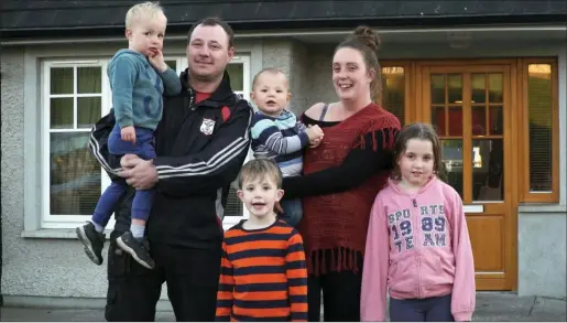  ??  ?? Laura and John McKeever and their four children, Cillian (6), Abi (9), TJ is (2) and baby Owen who is 13 months old.