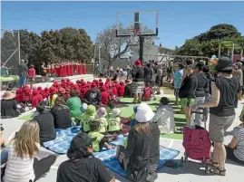  ??  ?? The play area was made possible with an almost $300,000 donation from the TSB Community Trust, and was created in consultati­on with community groups and Marfell residents, who got to vote on their preference for the new play equipment.