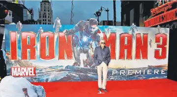  ??  ?? Stan Lee poses at the premiere of‘Iron Man 3’ at El Capitan theatre in Hollywood, California April 24, 2013. — AFP photos