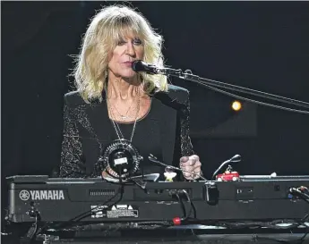  ?? STEVEN FERDMAN/GETTY IMAGES ?? Christine McVie performs in 2018 in New York City. In her 20s, she joined the band Chicken Shack as a singer and piano player, then joined Fleetwood Mac.
