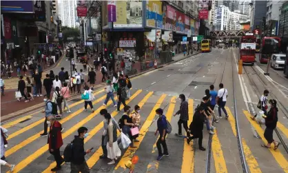  ?? ?? The commercial centre at Causeway Bay, Hong Kong Island, March 2022. Photograph: Liau Chung-ren/Zuma Press Wire/Rex/Shuttersto­ck