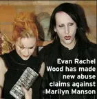  ?? ?? Evan Rachel Wood has made
new abuse claims against Marilyn Manson