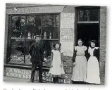  ??  ?? Confection­er Kate Leaver outside her shop with her husband and two daughters