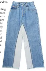  ??  ?? The new high-waisted straight cut dual-tone jeans with a looser fit