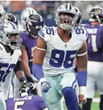  ?? ASSOCIATED PRESS ?? When the Packers and Cowboys played on Oct. 16, David Irving (95) forced three fumbles.