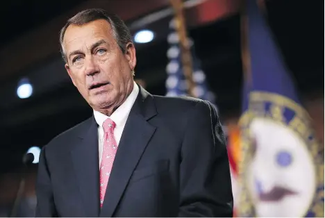  ?? CHIP SOMODEVILL­A/GETTY IMAGES ?? Former House Speaker John Boehner, once opposed to legalizing pot, is joining the board of cannabis firm Acreage Holdings. In a joint statement with former Massachuse­tts governor Bill Weld, they said it’s time to consider shifting the federal marijuana policy.