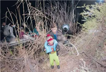  ?? DARIO LOPEZ-MILLS/AP ?? A young child is seen after being smuggled into Texas by crossing the Rio Grande on March 28.