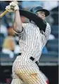  ?? Jim McIsaac Getty Images ?? DIDI GREGORIUS of Yankees hits a two-run homer in second inning.