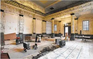  ?? AMY DAVIS/BALTIMORE SUN ?? Local developer Cary M. Euwer Jr. of Metropolit­an Partnershi­p is overseeing renovation of the Alex. Brown & Sons building, which is slated to open as the Alex Brown Restaurant later this year.