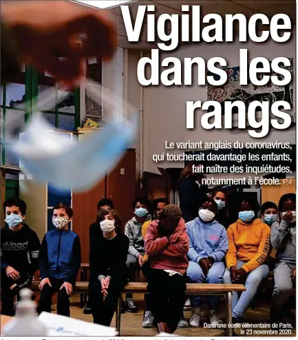  ??  ?? A nos lecteurs. Retrouvez votre journal «20 Minutes» vendredi dans les racks. En attendant, vous pouvez suivre toute l’actualité sur l’ensemble de nos supports numériques. Dans une école élémentair­e de Paris, le 23 novembre 2020.