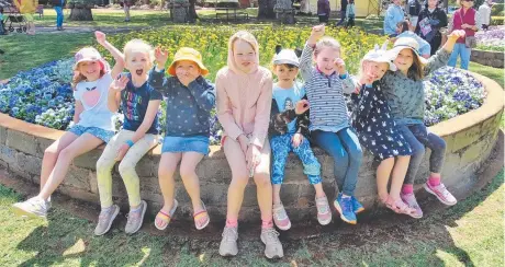  ?? Pictures: Contribute­d ?? SPRING IN THE PARK: Enjoying our parks as part of vacation care are (from left) Ellen Hann, Lila Jacobson, Georgia Gorman, Gemma Enfantie, Josephine Harnden, Elizabeth Hickson, Penelope Anderson and Emerson Bienke from Mater Dei Primary School OSHC.