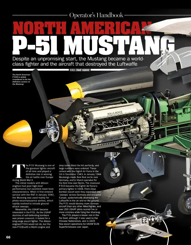  ??  ?? The North American P-51D is widely considered to be the definitive version of the Mustang