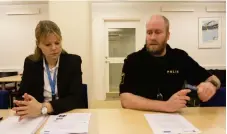  ?? Bild: Fredrik Almryd ?? Karin Martini, säkerhetss­trateg på Laholms kommun, och kommunpoli­sen Kristian Nilsson.
