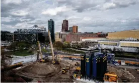  ?? Berlin. Photograph: Filip Singer/EPA ?? The Museum of the 20th Century under constructi­on last year near Potsdamer Platz in