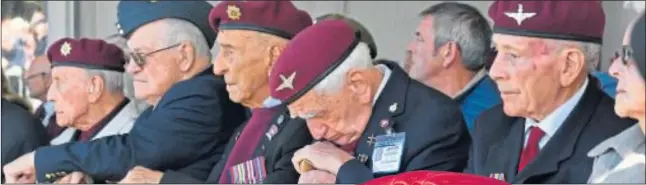  ??  ?? Veterans of the Battle of Arnhem remember fallen comrades at Ginkel Heath in the Netherland­s yesterday