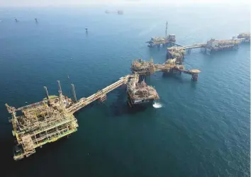  ?? Courtesy: Adnoc ?? An oil rig operated by Adnoc Drilling. The IPO is being conducted, among other reasons, to allow Adnoc to sell part of its shareholdi­ng to more actively manage and optimise its portfolio.
