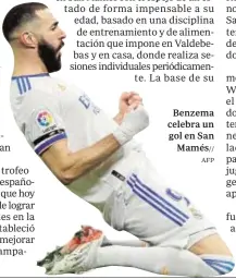  ?? AFP ?? Benzema celebra un gol en San Mamés//