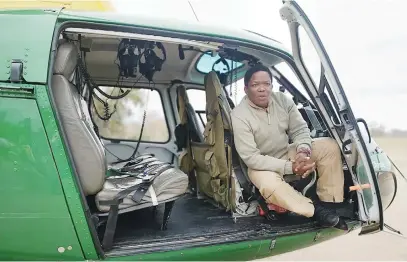  ?? Picture: Supplied ?? PASSIONATE. SANParks pilot Captain David ‘Blackhawk’ Simelane.