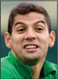  ??  ?? Cristian Gamboa’s Celtic career is in the slow lane