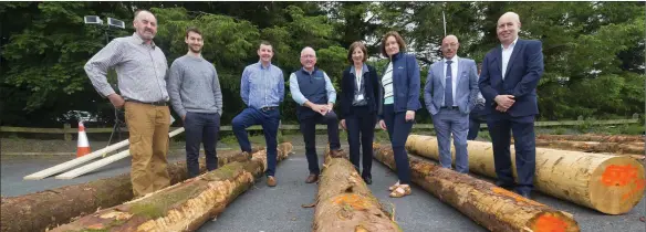  ??  ?? Pictured at the ‘Talking Timber’ event are: Tom Hickey, Irish Wood Producers, Luke Middleton, Dept. of Agricultur­e Food and the Marine, Robert Windle, Forest Service, Jim Hurley, Euro forest Ireland, Nuala-Frances McHugh, Teagasc, John Spink, Teagasc,...