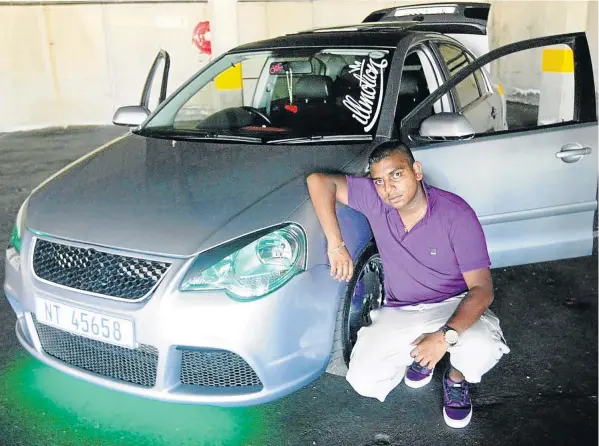  ?? Pictures: THEMBINKOS­I DWAYISA ?? TURNING HEADS: Avinash Rambaram estimates that he has spent R100 000 on modificati­ons to his Polo