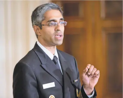  ?? ANDREW HARNIK/AP ?? Vivek Murthy served as U.S. surgeon general during the Obama White House administra­tion.