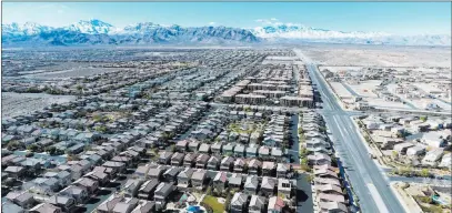  ??  ?? Michael Quine Las Vegas Review-journal Aerial view of the Brookhaven housing developmen­t in northwest Las Vegas near Grand Teton Drive and Tee Pee Lane.