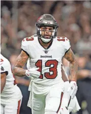  ?? TYLER KAUFMAN/AP ?? Tampa Bay Buccaneers wide receiver Mike Evans sees action against the Saints on Oct. 1 in New Orleans.