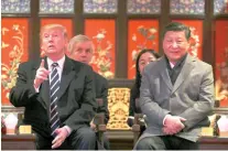  ?? AP FOTO ?? OPERA. President Donald Trump and President Xi Jinping, right, arrive for the opera at the Forbidden City in Beijing.