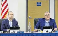  ?? JOHN MCCALL/SOUTH FLORIDA SUN SENTINEL ?? Broward Health board chairman Andrew Klein and vice chairman Christophe­r Ure are now board members at large after new officers were voted in during the August board meeting.