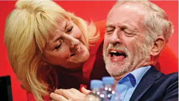  ??  ?? Seeing the funny side: Jennie Formby at 2015 party conference with Jeremy Corbyn
