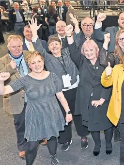  ?? ?? NEGOTIATIO­NS: In Aberdeen, the SNP group, above, are while the Labour group, below middle, took second spot