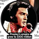  ?? ?? Presley’s empire grew to $100 million