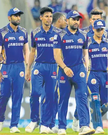  ?? BCCI ?? Mumbai Indians’ batting collapsed on Tuesday when they failed to chase 118 against Sunrisers Hyderabad.