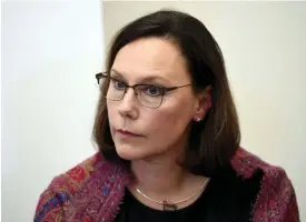  ?? FOTO: LEHTIKUVA/MARTTI KAINULAINE­N ?? EU:s stål- och metallexpo­rt inte hotar USA:s nationella säkerhet, framhåller utrikeshan­dels- och utveckling­sminister Anne-Mari Virolainen.