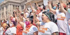  ?? AP ?? Women protest against the new abortion ban at the Capitol in Austin, Texas, on Wednesday.