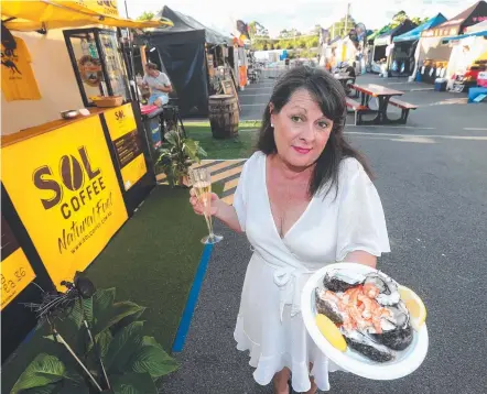  ?? Picture: MIKE BATTERHAM ?? Diane Happ at her food and wine festival which she says is failing to attract customers.