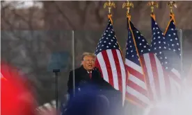  ?? Photograph: Anadolu Agency/Getty Images ?? Donald Trump speaks at ‘Save America March’ rally in Washington DC on 6 January 2021.