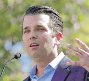  ?? | MATT YORK/ AP ?? Donald Trump Jr. on Saturday had described his meeting with a Kremlin- linked lawyer as a “short introducto­rymeeting” about a program for U. S. citizens to adopt Russian children.