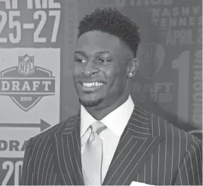  ?? KIRBY LEE/USA TODAY SPORTS ?? The Seahawks grabbed Mississipp­i wide receiver DK Metcalf, projected as a first-rounder, with the final pick of the second round.