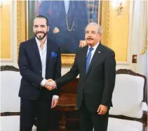  ?? PEDRO BAZIL ?? El mandatario dominicano recibió vista de Nayib Bukele.