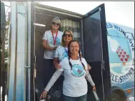  ?? WES BOWERS/ NEWSSENTIN­EL ?? Lori Behnky, Mary Jarrard and Kelly Hanish celebrated the official opening of Showered with Love Monday morning.