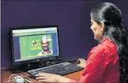  ??  ?? A resident follows the live interactio­n with chief minister Arvind Kejriwal on www.talktoak.com on Sunday. SONU MEHTA/ HT