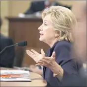  ?? Michael Reynolds European Pressphoto Agency ?? FORMER SECRETARY of State Hillary Rodham Clinton testifies before a House panel on Benghazi.