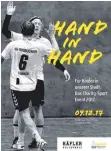  ?? FOTO: VEREIN ?? HSG-Handballer und Volleyball­er des VfB unterstütz­en eine gute Sache.