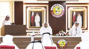  ??  ?? Officials of the Public Prosecutio­n and Qatar Charity at the press conference yesterday.