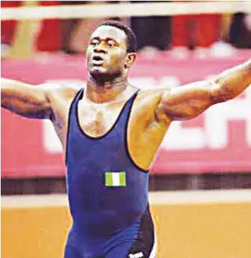  ??  ?? Sinivie Boltic is one of the Nigerians tipped for success at the Port Harcourt 2018 African Wrestling Championsh­ip billed to start at the Garden City… on February 7.